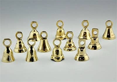 2 Sets of 12 Pieces Assorted Brass Bells Set - 1.5"H (24 p)