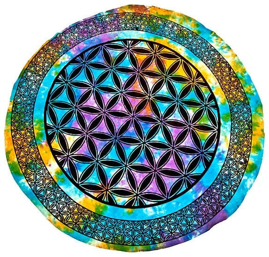 Flower of Life Tapestry (Tie Dye) - 60" Round