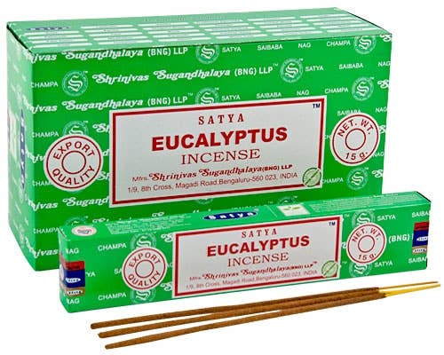 Satya Eucalyptus Incense - 15 Gram Pack (12 Packs Per Box)