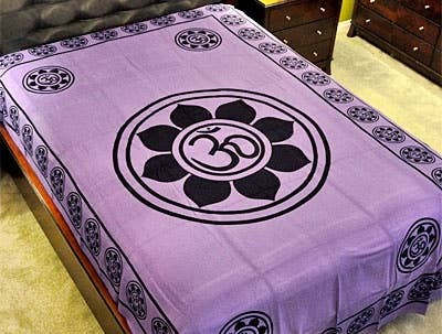 Lotus Om Tapestry (Purple) - 72" x 108"