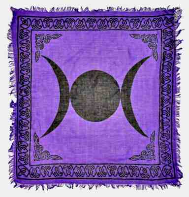 Triple Moon in Purple Altar Cloth - 36" x 36"