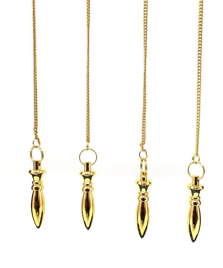 Gold Finish Pendulum 1.75"L with Chain 7.25"L (4PACK)