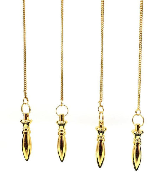 Gold Finish Pendulum 1.75"L with Chain 7.25"L (4PACK)