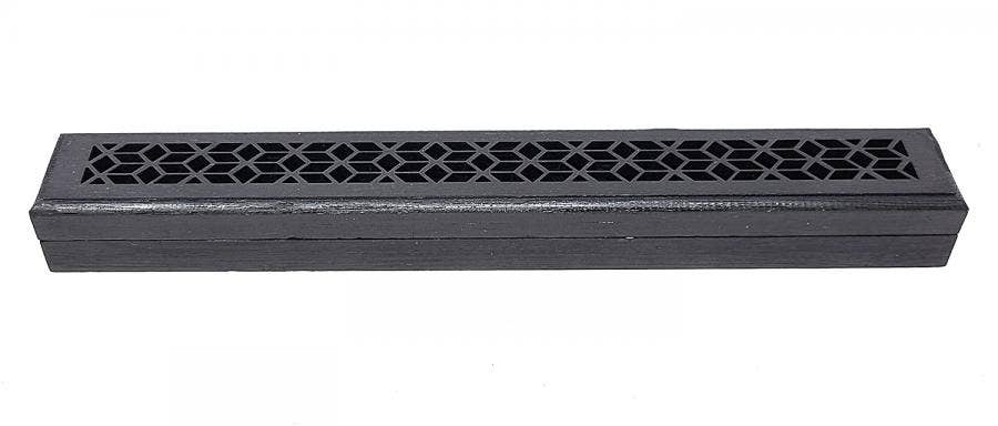 Medium Size- Black Finish Wood Incense Box Burner