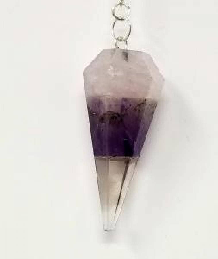 Amethyst Crystal Rose Bonded Pendulum with Chain(4PACK)