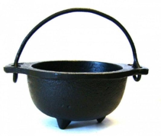 Cast Iron Cauldron w/handle (5" Diameter )