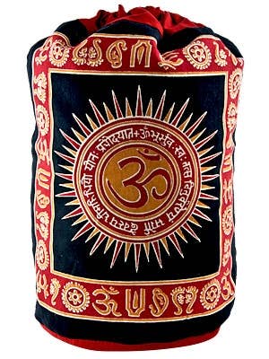 Om with Gayatri Mantra Backpack - 18"L