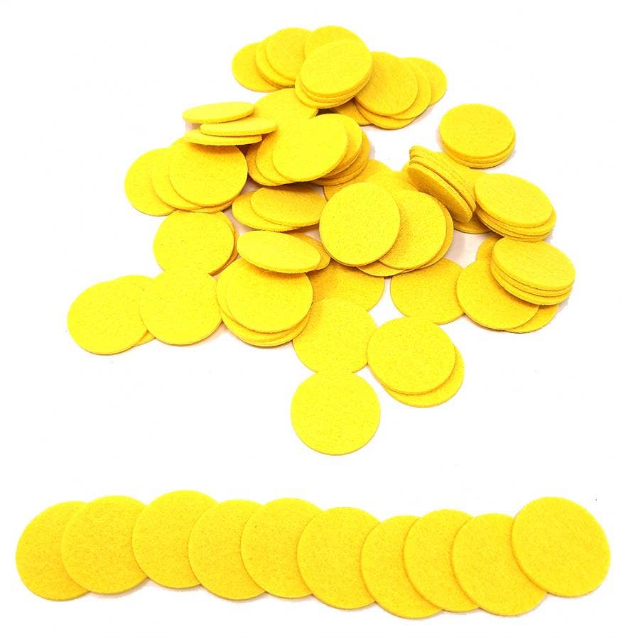 XL Yellow Essential Oil Felt Pads - 100 Pcs Replacement