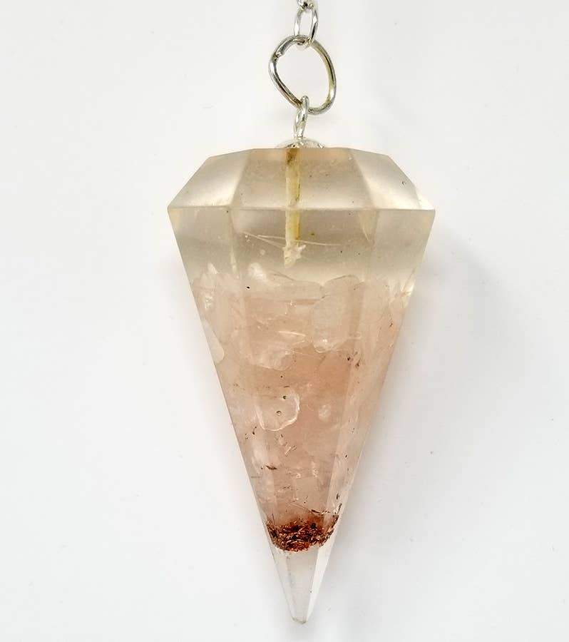 Rose Orgone Pendulum with Chain (4PACK)