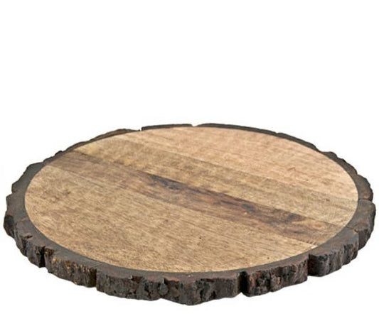 Wooden Board with Natural Bark - 12"D