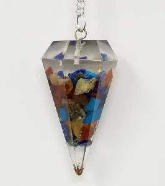 Seven Chakra Orgone Pendulum with Chain(4PACK)