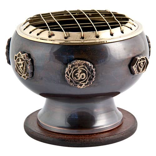 Seven Chakra Screen Burner with Coaster - 3.5"D