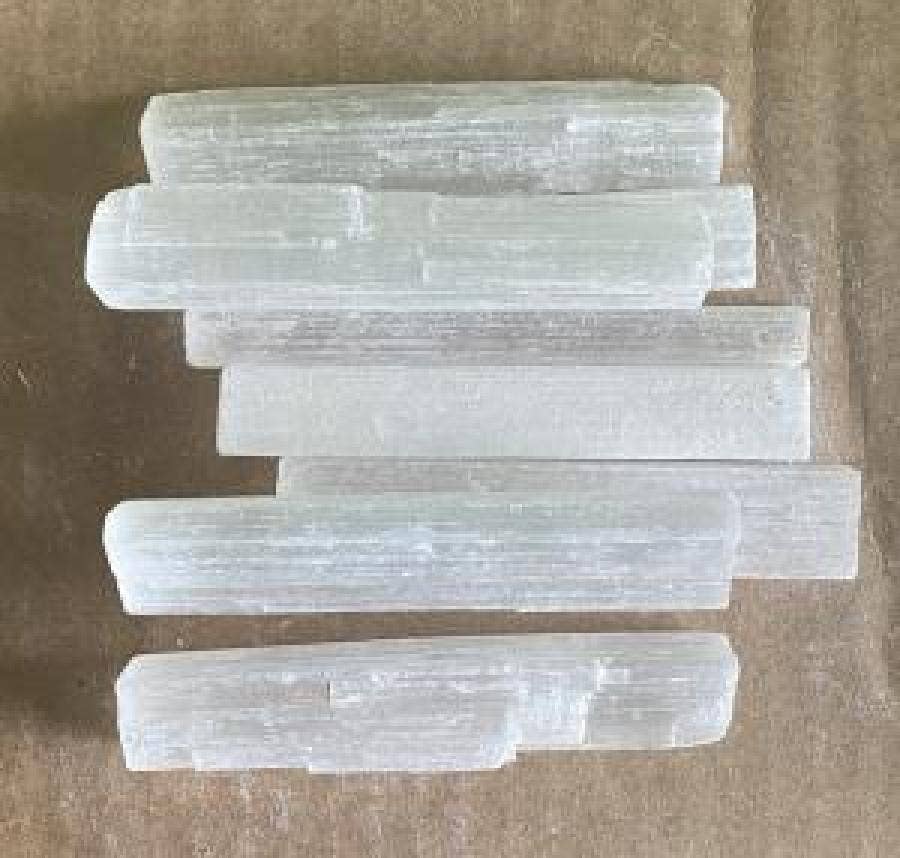 Selenite unpolished Rough Sticks 3.5" Long Approx. ( 1Lb)