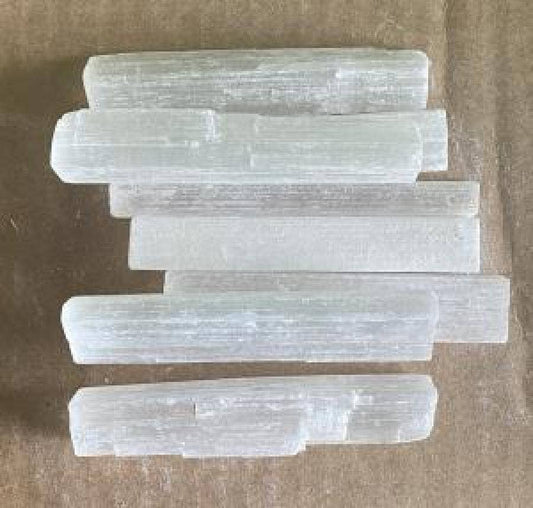 Selenite unpolished Rough Sticks 3.5" Long Approx. ( 1Lb)