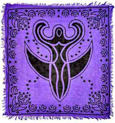 Moon Goddess in Purple Altar Cloth - 36" x 36"