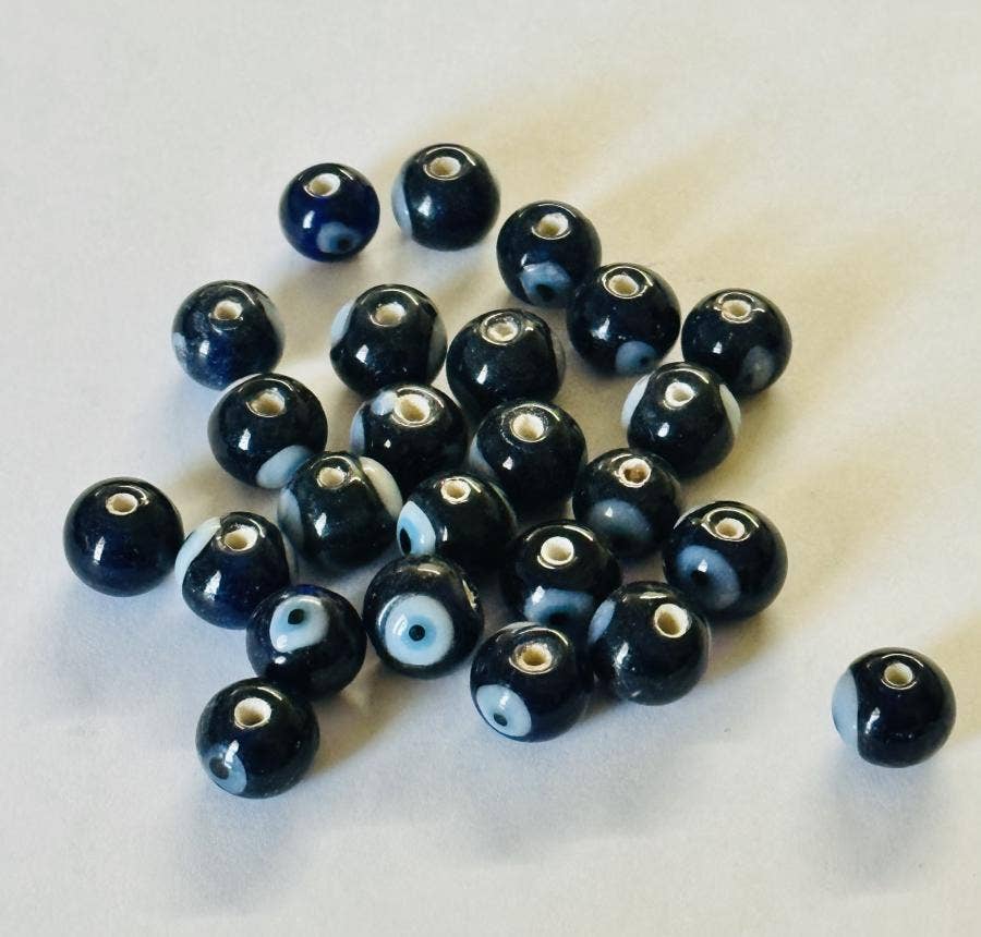 Loose Evil Eye Beads - 10 mm (25 beads pack)