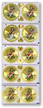 Goddess Saraswati In Gold Sticker - 2"D (10 Per Pack)