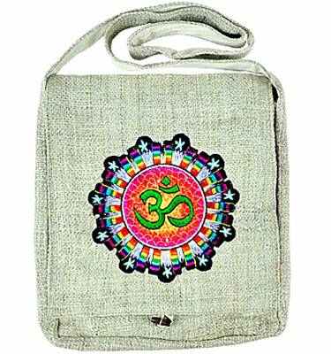 Om Symbol Hemp Bag in Natural Color - 12"x14"