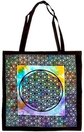 Flower of Life Tote Bag 18"x18" (Tie Dye)