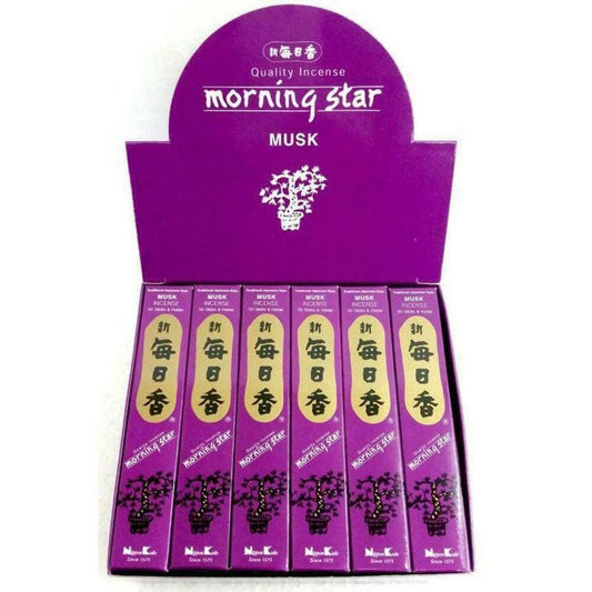 Morning Star Musk Incense 50 Sticks (12 Packs)