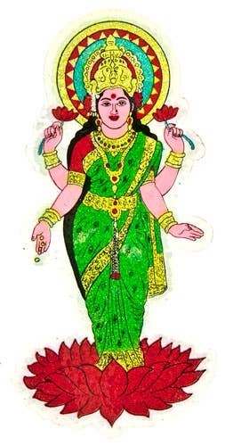 Laxmi Sticker - 3.25" x 7" (5 Per Pack)