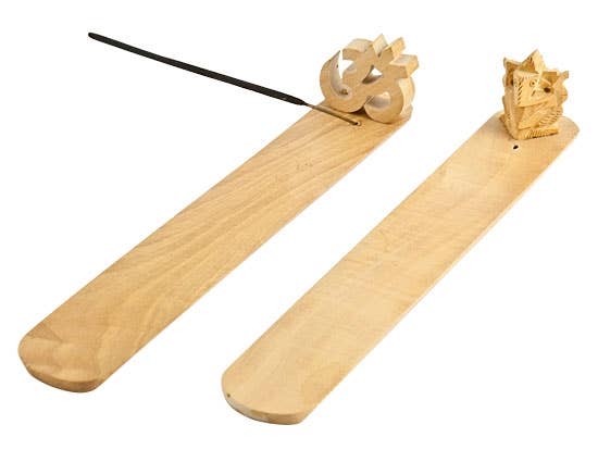 2 Pieces Om & Ganesh Wooden Stick Burner Set - 10"L