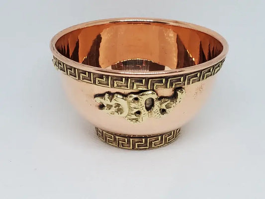 Dragon Copper Offering Bowl 3"D