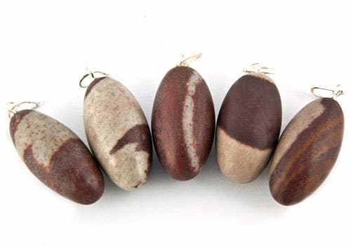 5 Pieces Lingam Stone Pendant Set - 1"L