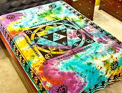 Om Yantra Tapestry (Tie Dye) - 72" x 108"