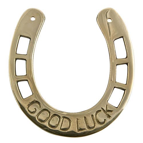 2 Pieces Brass Good Luck Horse Shoe - 4.75"L, 4"W