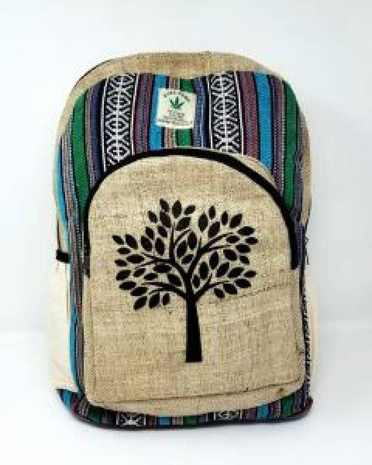 HEMP Tree of Life Design Backpack 18"H 12"W, THC FREE Qualit