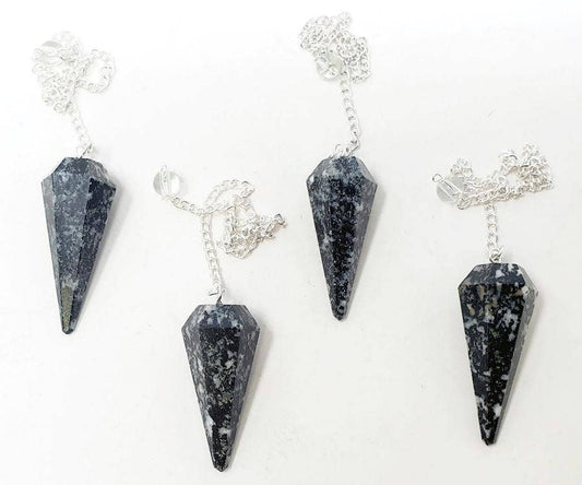 Black Zebra Gemstone Pendulum with Chain(4PACK)