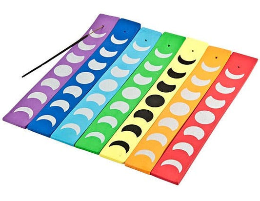 7 Pieces Chakra Moon Phase Wooden Incense Stick Burner Set