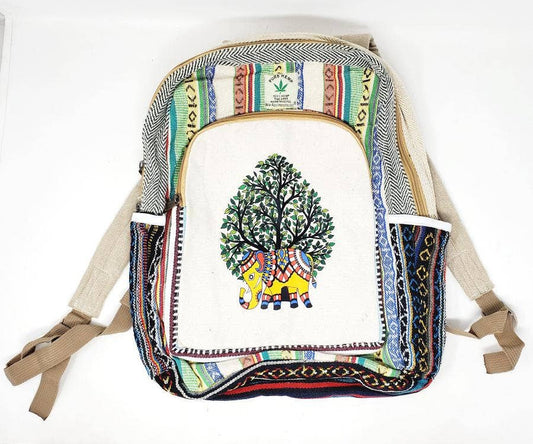 HEMP Elephant Tree Backpack 18"H 12"W, THC FREE Quality Back