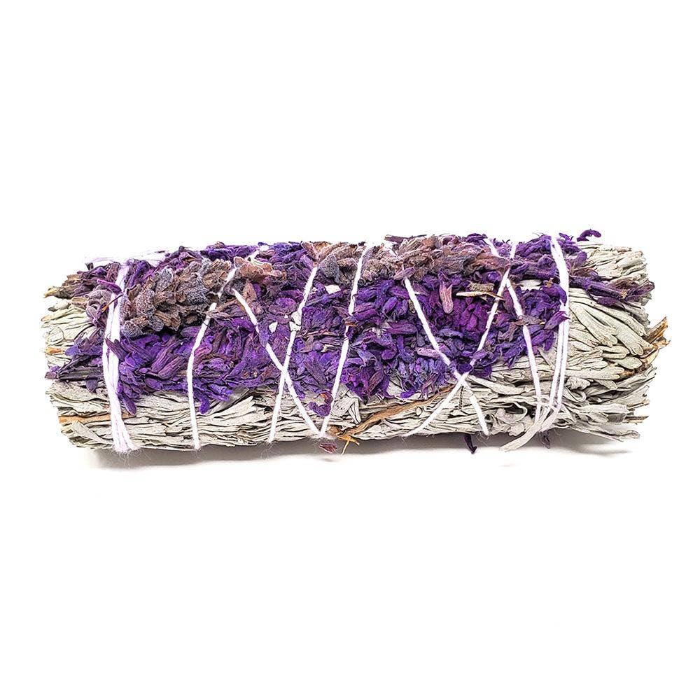 WHITE SAGE ENGLISH LAVENDER SMUDGE STICK BUNDLE ENERGY CLEAR