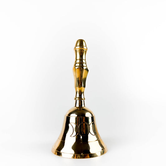 Triple Moon Brass Altar Bell - 5"H