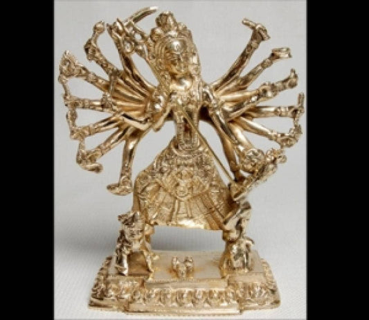 Goddess Kali 9"H Solid Brass