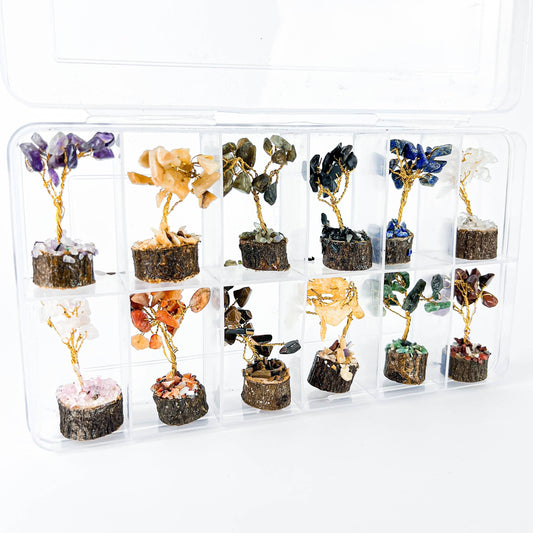 Gemstone Trees 2" -2.5 Tall (Assorted Gemstone Pack of 12)