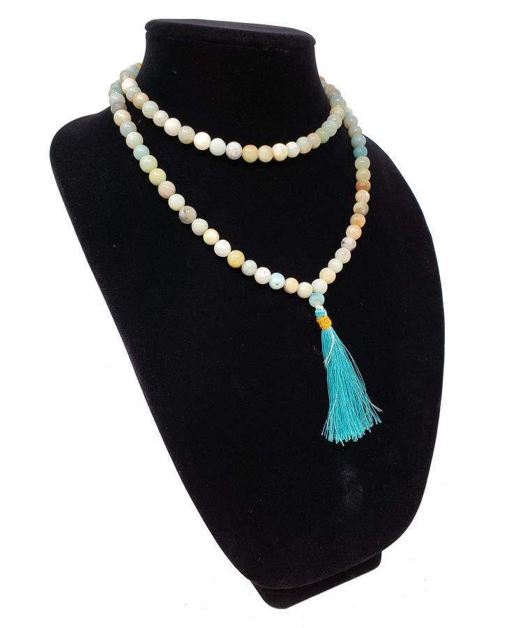 Amazonite Gemstone Necklace/Prayer Mala (108 beads)