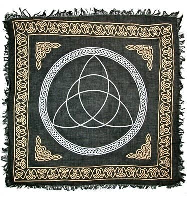 Triquetra in Gold & Silver Altar Cloth - 36" x 36"