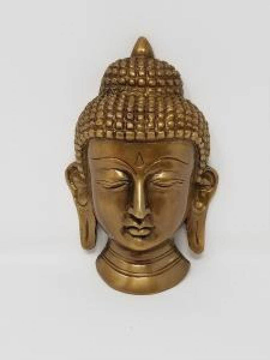 Buddha Solid Brass Mask / Wall Hanging 5.5"H