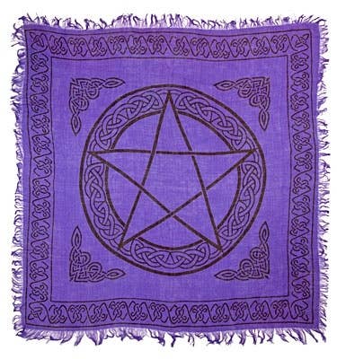 Pentacle in Purple Altar Cloth - 36" x 36"