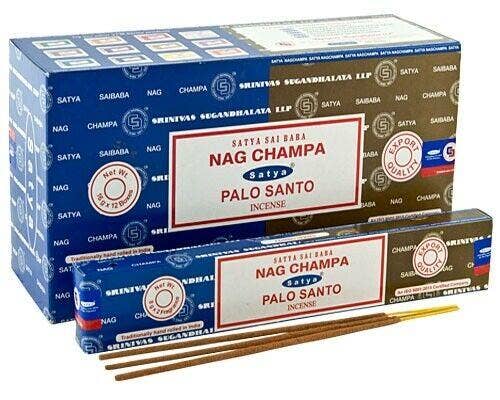 Satya Nag Champa Aroma  Incense - 15 Sticks Pack (12 Packs Per Box) US Seller