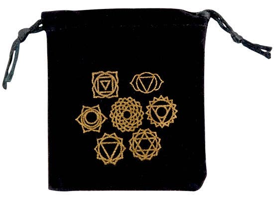 6 Pieces Seven Chakra Drawstring Velvet Bag - 3.5"x4.5"