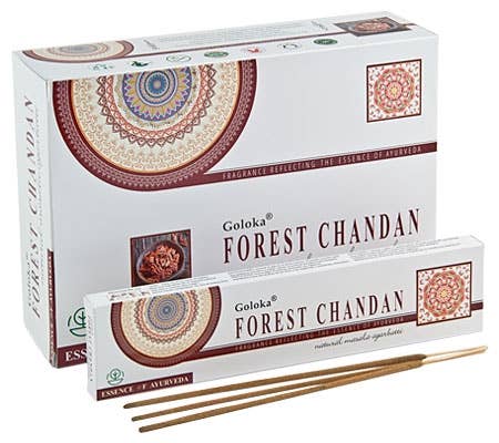 Goloka Forest Chandan Incense - 15 Gram Pack (12 Packs Per B