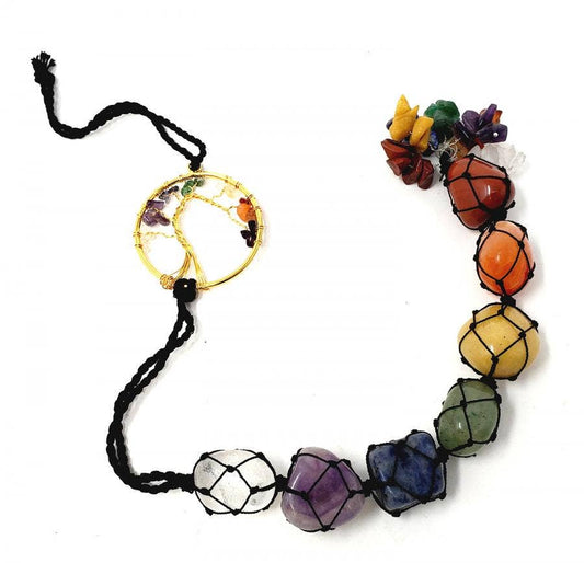 7 Chakra Tumble w/Tree of Life Wall hanging 12" +