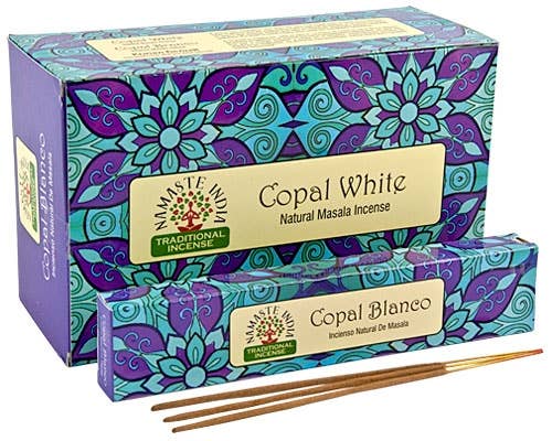 Namaste India - Copal White Incense - 12 Sticks Pack 12 P