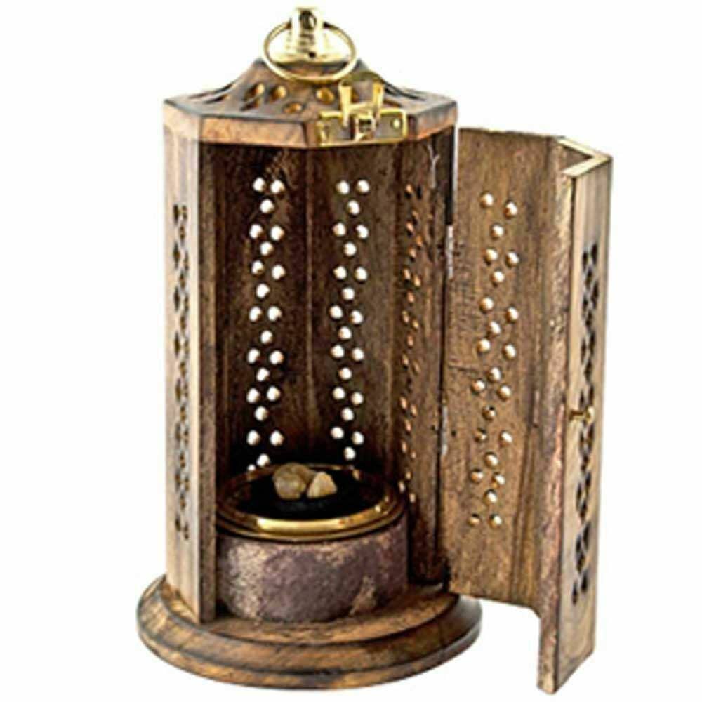 Brass Screen Charcoal Tower Burner for Resin Incense - 8H 4D