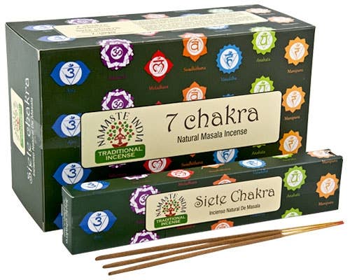 Namaste India - 7 Chakra Incense - 12 Sticks Pack