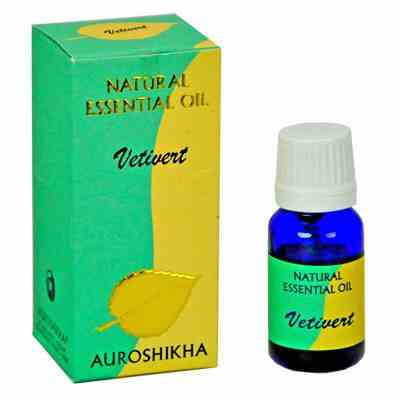 Auroshikha Vetivert Natural Essential Oil 10ml - 1/3fl.oz.